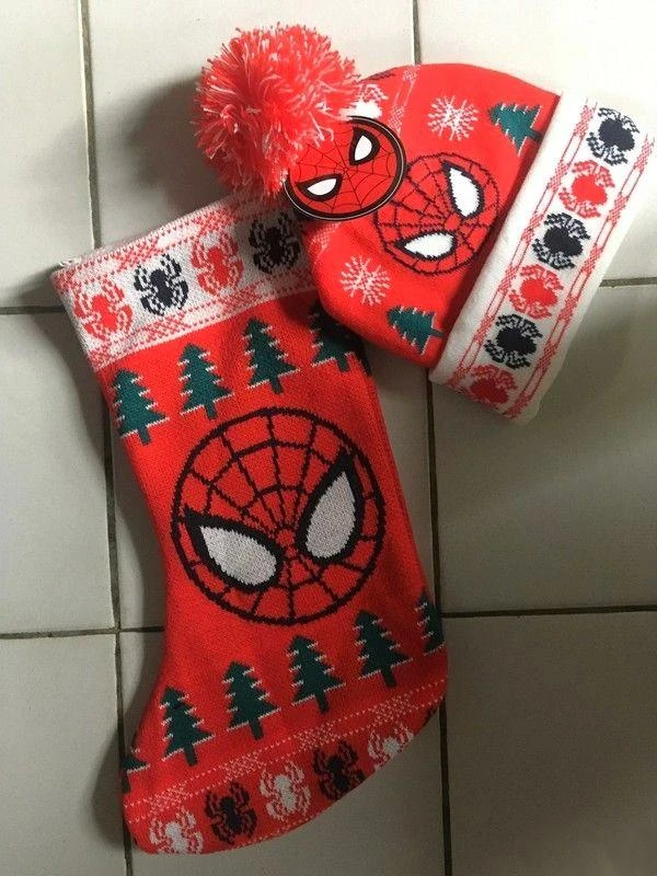 Conjunto Spiderman marvel touca para menino + bota de Natal spiderman Novo Idéia de presente – photo 2